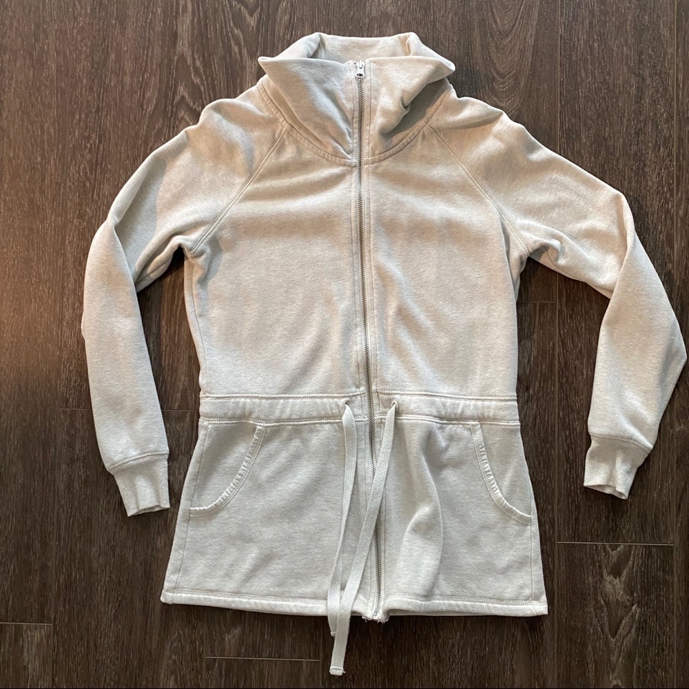 Aerie full zip up sweater jacket with tie waist